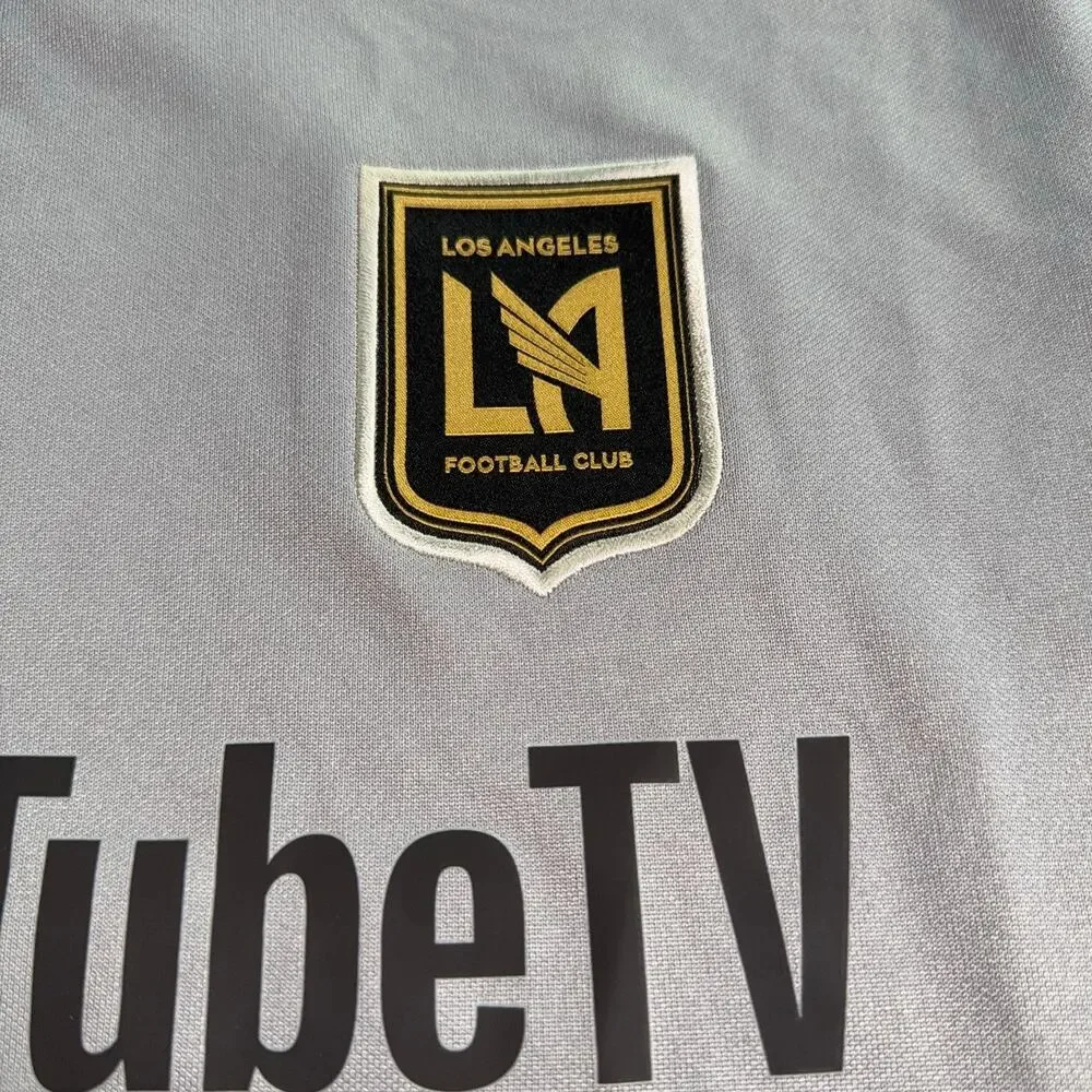 LAFC Adidas Long Sleeve Training Top Mens M Gray YouTube TV MLS ClimaCool